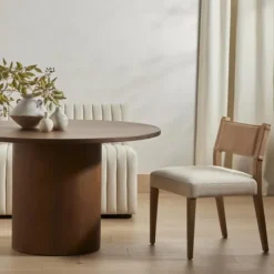 Kirkland's Home Farrah Leather Back Dining Chair- Dining Chairs