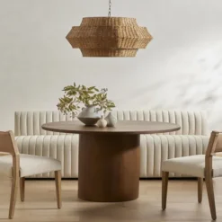 Kirkland's Home Farrah Leather Back Dining Chair- Dining Chairs