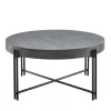 Kirkland's Home Faux Concrete And Metal Base Coffee Table- Coffee Tables