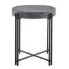 Kirkland's Home Faux Concrete And Metal Base Accent Table- Accent & End Tables