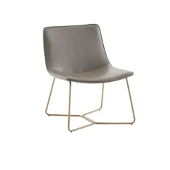 Kirkland's Home Faux Leather Accent Chair With Gold Base- Accent Chairs