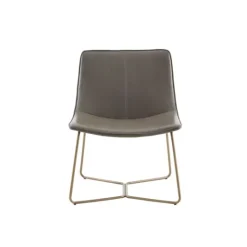 Kirkland's Home Faux Leather Accent Chair With Gold Base- Accent Chairs