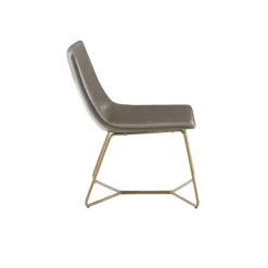 Kirkland's Home Faux Leather Accent Chair With Gold Base- Accent Chairs