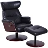 Kirkland's Home Faux Leather Accent Chair With Ottoman- Accent Chairs