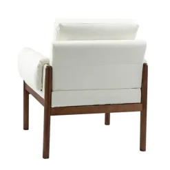 Kirkland's Home Faux Leather And Wood Accent Chair- Accent Chairs