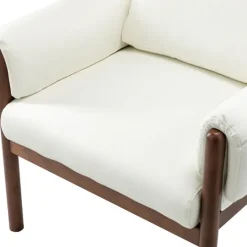 Kirkland's Home Faux Leather And Wood Accent Chair- Accent Chairs