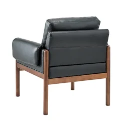 Kirkland's Home Faux Leather And Wood Accent Chair- Accent Chairs