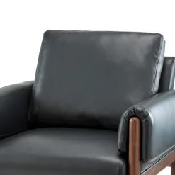 Kirkland's Home Faux Leather And Wood Accent Chair- Accent Chairs