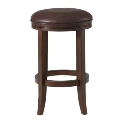 Kirkland's Home Faux Leather And Wood Counter Stool- Bar Stools & Counter Height Stools