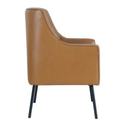 Kirkland's Home Faux Leather Black Legs Accent Chair- Accent Chairs
