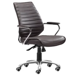 Kirkland's Home Faux Leather Channeled Office Chair- Office Furniture