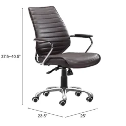 Kirkland's Home Faux Leather Channeled Office Chair- Office Furniture