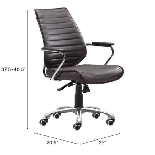 Kirkland's Home Faux Leather Channeled Office Chair- Office Furniture