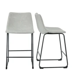 Kirkland's Home Faux Leather Counter Stools, Set Of 2- Bar Stools & Counter Height Stools