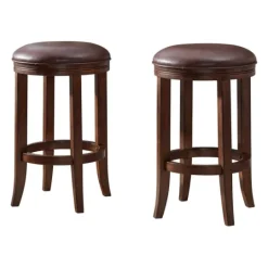 Kirkland's Home Faux Leather Counter Stools, Set Of 2- Bar Stools & Counter Height Stools