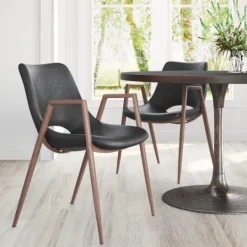 Kirkland's Home Faux Leather Cutout Dining Chairs, Set Of 2- Dining Chairs