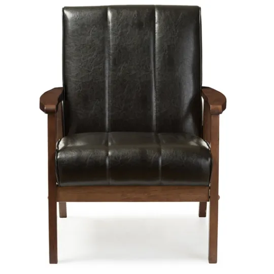 Kirkland's Home Faux Leather Kegan Accent Chair- Accent Chairs
