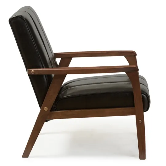 Kirkland's Home Faux Leather Kegan Accent Chair- Accent Chairs