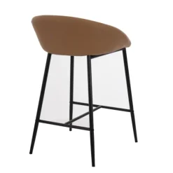 Kirkland's Home Faux Leather Low Counter Stools, Set Of 2- Bar Stools & Counter Height Stools