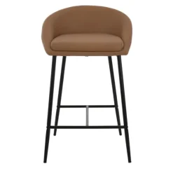 Kirkland's Home Faux Leather Low Counter Stools, Set Of 2- Bar Stools & Counter Height Stools