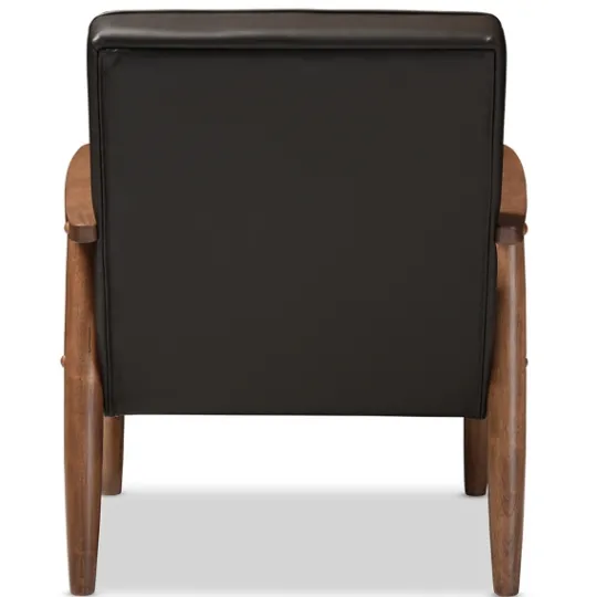 Kirkland's Home Faux Leather Mid-Century Modern Accent Chair- Accent Chairs