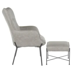 Kirkland's Home Faux Leather 2-Pc. Chair And Ottoman Set- Accent Chairs