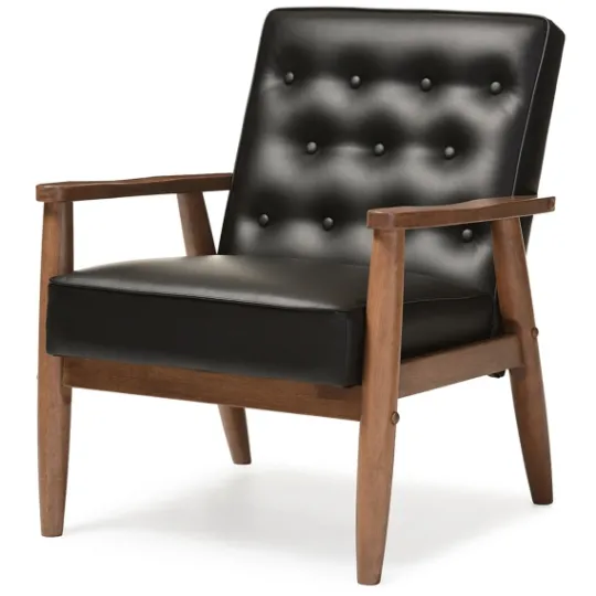 Kirkland's Home Faux Leather Sawyer Accent Chair- Accent Chairs