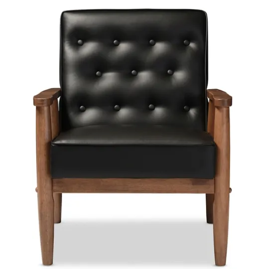 Kirkland's Home Faux Leather Sawyer Accent Chair- Accent Chairs