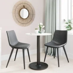 Kirkland's Home Faux Leather Scoop Dining Chairs, Set Of 2- Dining Chairs