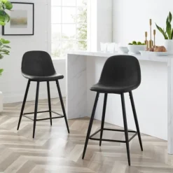 Kirkland's Home Faux Leather Slope Bar Stools, Set Of 2- Bar Stools & Counter Height Stools