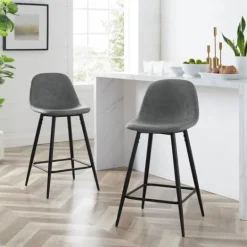 Kirkland's Home Faux Leather Slope Counter Stools, Set Of 2- Bar Stools & Counter Height Stools