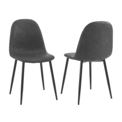 Kirkland's Home Faux Leather Slope Dining Chairs, Set Of 2- Dining Chairs