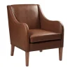 Kirkland's Home Faux Leather Sloped Arm Accent Chair- Accent Chairs