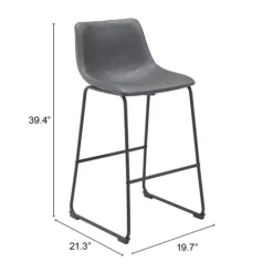 Kirkland's Home Faux Leather Sloped Bar Stools, Set Of 2- Bar Stools & Counter Height Stools