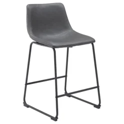 Kirkland's Home Faux Leather Sloped Counter Stools, Set Of 2- Bar Stools & Counter Height Stools