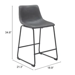 Kirkland's Home Faux Leather Sloped Counter Stools, Set Of 2- Bar Stools & Counter Height Stools
