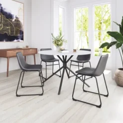 Kirkland's Home Faux Leather Sloped Dining Chairs, Set Of 2- Dining Chairs
