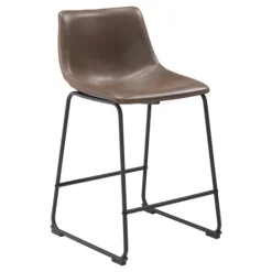 Kirkland's Home Faux Leather Sloped 2-Pc. Counter Stool Set- Bar Stools & Counter Height Stools