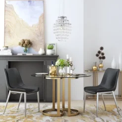 Kirkland's Home Faux Leather Stitch Dining Chairs, Set Of 2- Dining Chairs