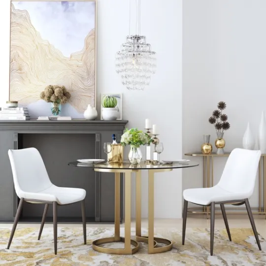 Kirkland's Home Faux Leather Stitch Dining Chairs, Set Of 2- Dining Chairs