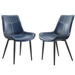 Kirkland's Home Faux Leather Stitched Chairs, Set Of 2- Dining Chairs