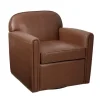 Kirkland's Home Faux Leather Swivel Club Chair- Accent Chairs