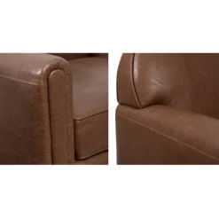 Kirkland's Home Faux Leather Swivel Club Chair- Accent Chairs