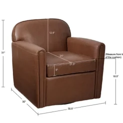 Kirkland's Home Faux Leather Swivel Club Chair- Accent Chairs
