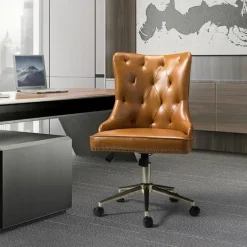 Kirkland's Home Faux Leather Tufted Back Office Chair- Office Furniture