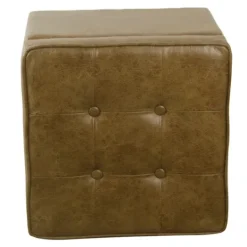 Kirkland's Home Faux Leather Tufted Storage Ottoman- Benches & Ottomans