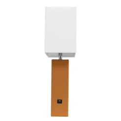 Kirkland's Home Faux Leather Usb Table Lamp- Table Lamps