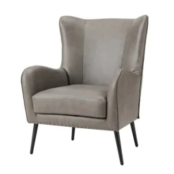 Kirkland's Home Faux Leather Wingback Accent Chair- Accent Chairs