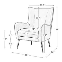 Kirkland's Home Faux Leather Wingback Accent Chair- Accent Chairs