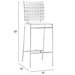 Kirkland's Home Faux Leather Woven Counter Stools, Set Of 2- Bar Stools & Counter Height Stools